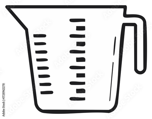 Hand drawn measuring cup illustration for kitchen baking and cooking needs