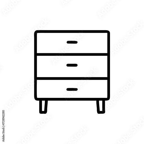 A wooden chest of drawers or cabinet is a furniture set isolated on a white background for storage in an office or home interior