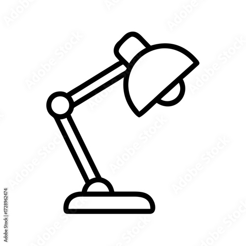 A simple, modern icon depicts a classic study lamp, perfect for representing learning, focus, and illumination.
