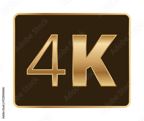 Elegant 4k sign with gold lettering on dark background.