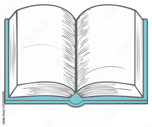 Open Book Illustration with Blank Pages Representing Education Storytelling and Learning