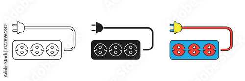 Electrical socket and plug vector icon. Simple element illustration. Electrical socket and plug icon.