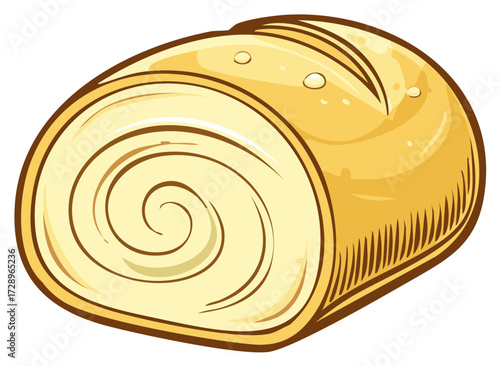 Golden Brown Swirl Bread Roll with a Delicious Crusty Texture and Subtle Highlights