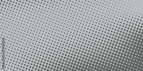 Grunge halftone gradient texture. Fading grit noise background. Sandy gritty wallpaper. Retro pixelated backdrop. Black and white anime or manga comic overlay. Vector.