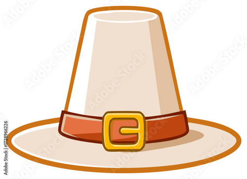 Traditional Pilgrim Hat with Buckle, Iconic Thanksgiving Symbol