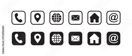 Contact icon set, phone mobile call icon,  Telephone symbol, Business card icon set, vector illustration eps 10.