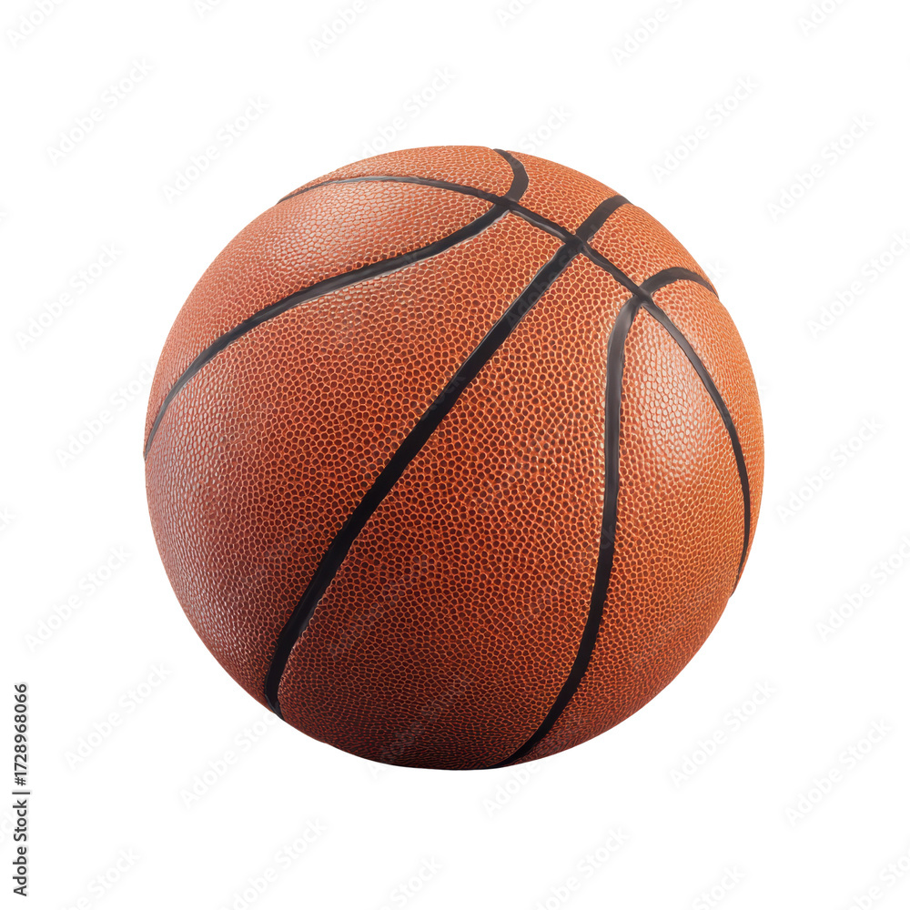 Fototapeta premium Orange basketball with black lines on a black background sport, Isolated On Black Background, Png Transparent Background, Cut Out