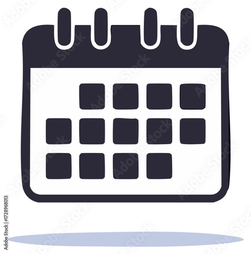 Stylized calendar icon representing schedule planning and reminders for event organization with appointment blocks