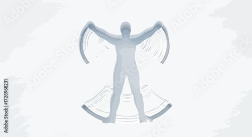 Snow angel illustration on, winter fun activity for kids