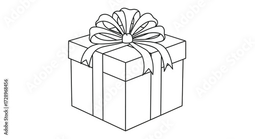 Illustration of a gift box with a ribbon