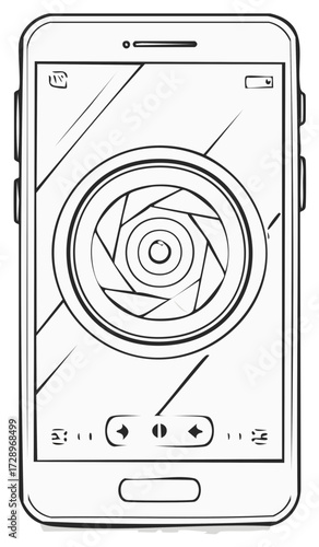 smartphone camera app black and white clip art preview