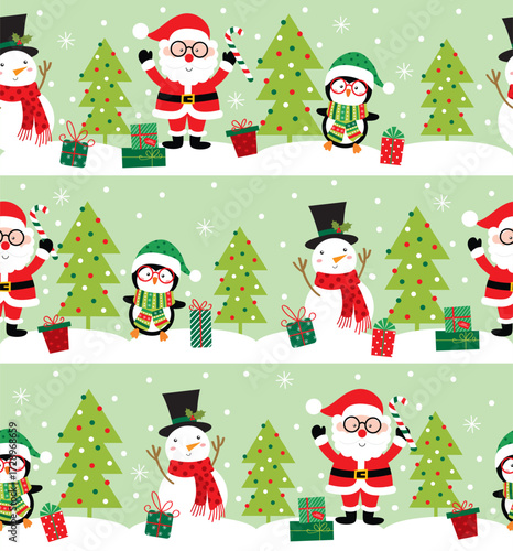 christmas seamless pattern design with cute christmas icon design