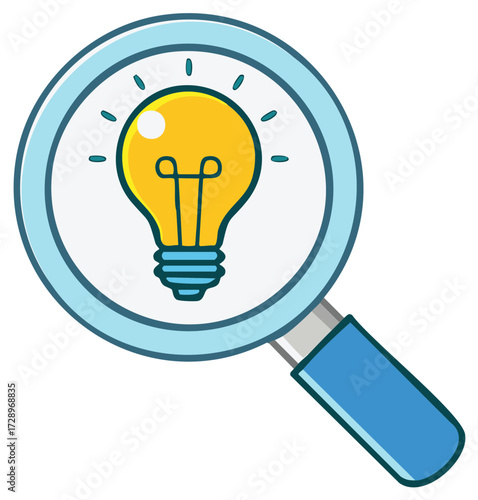 Magnifying Glass Inspecting Idea Concept Discovery Innovation Search for Insights