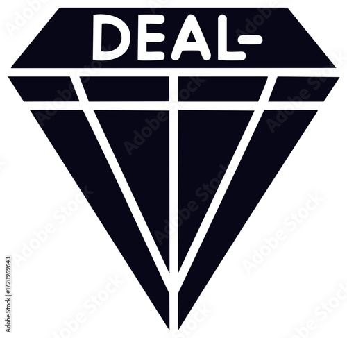 Diamond Shape Featuring "DEAL-" Text:  Retail, Discount, Promotions