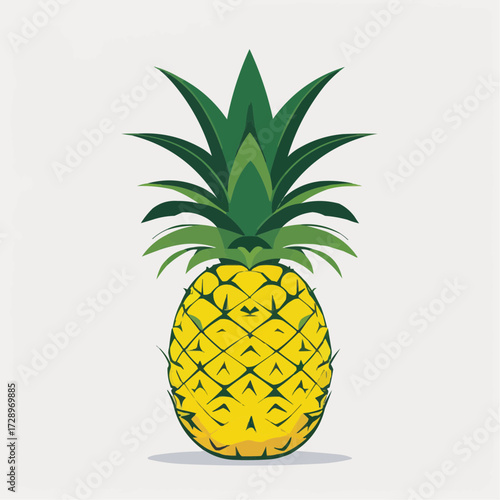 Pineapple illustration in vibrant colors on a neutral background  