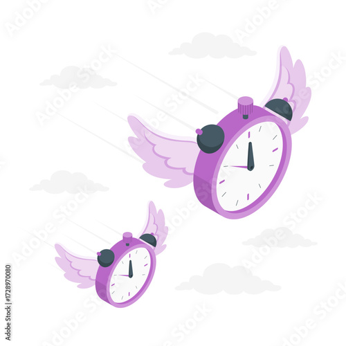 time flies Isometric Illustrations
