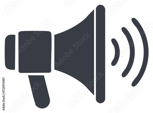 Megaphone Icon Loudspeaker and Sound Waves Announcement Vector Illustration
