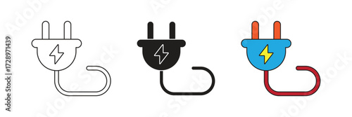 Electrical plug icon. Simple element illustration. Outline and flat symbol design. Electrical plug icon vector