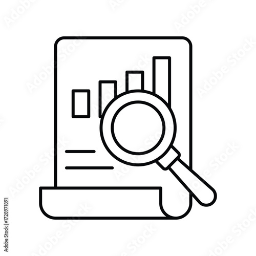 Data Research thinline icon , vector, pixel perfect, illustrator file 
