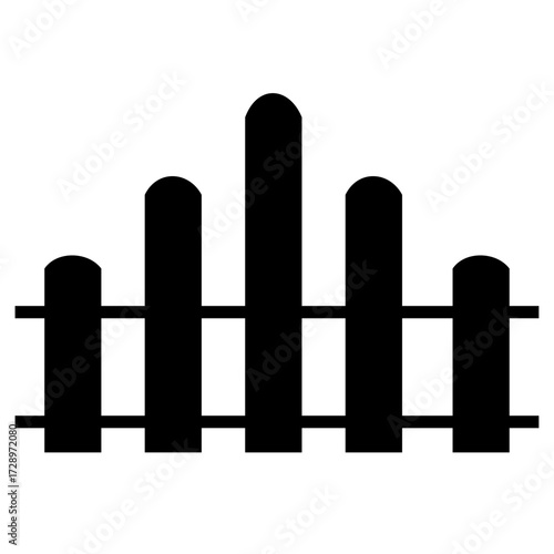 Vector Illustration of Fence Silhouette – Modern and Classic Design. Minimalist Fence Vector Icon Set – Isolated on White Background.