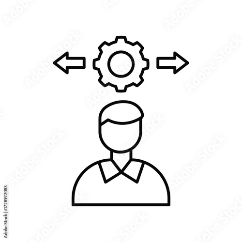 Decision Analytics thinline icon , vector, pixel perfect, illustrator file 
