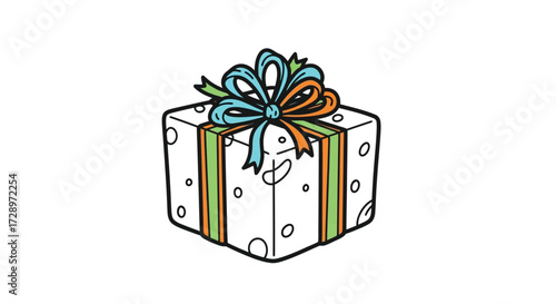 Illustration of a gift box with a ribbon