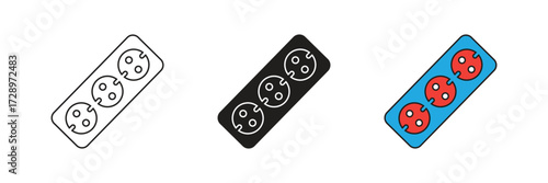 Electrical socket vector icon. Simple element illustration. Electrical socket icon