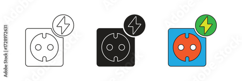 Electrical socket vector icon. Simple element illustration. Electrical socket icon