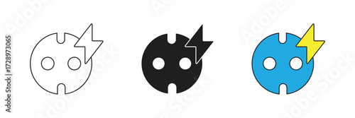 Electrical socket vector icon. Simple element illustration. Electrical socket icon