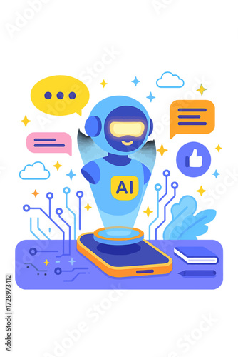 Engaging AI Chatbot Assistant Interacting with Users via Mobile Phone for Seamless Digital Communication, Offering Smart Solutions, Real-time Support & Enhanced User Experience in a Connected World