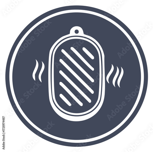 Steak Illustration in a Circular Frame, Food Concept