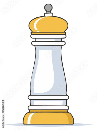 Illustration of a modern salt shaker isolated on white background