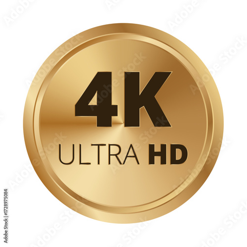 4k ultra hd gold medal icon for high-quality digital resolution.