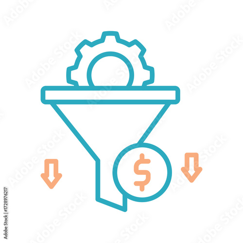 Conversion Rate Outline bold Vector Icon which can be easily modified or Edited 

