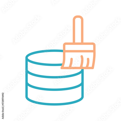 Data Cleansing Outline bold Vector Icon which can be easily modified or Edited 
