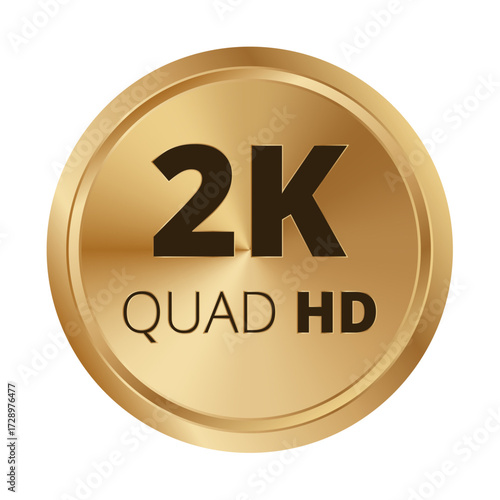 2k quad hd gold emblem for high-resolution display technology.