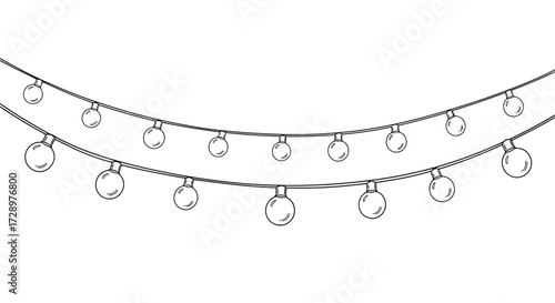 Hand drawn string lights for decoration element
