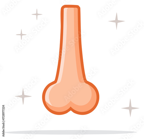 Brightly Illustrated Clean Human Nose Icon with Sparkles for Freshness and Healthy Breathing