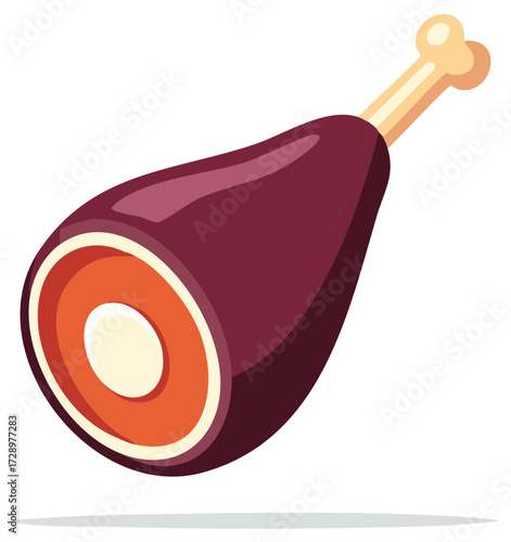 Vector illustration of a ham hock with a bone