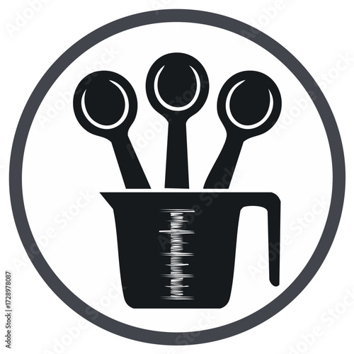 Measuring Pitcher with Three Spoons Icon Recipe Formulation