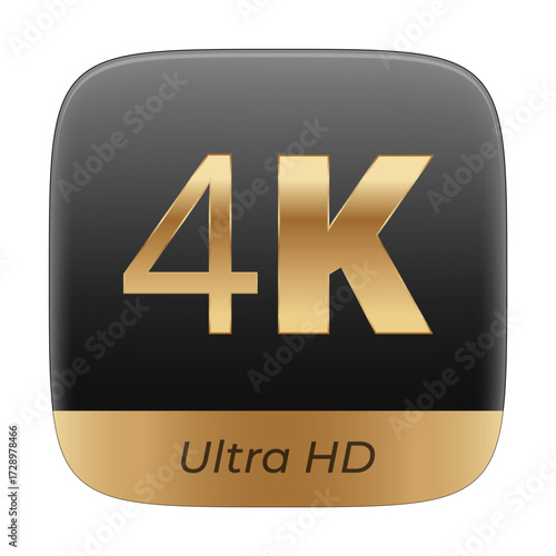 4k ultra hd icon with gold and black design for high resolution.