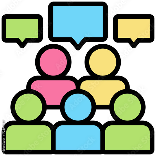Public opinion icon for market research, website, application, printing, document, poster design, etc