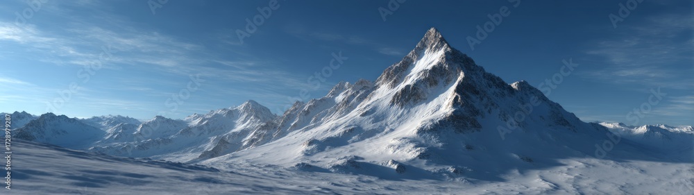 Obraz premium Snowy alpine peak panorama hdri 360-degree equirectangular view in nature