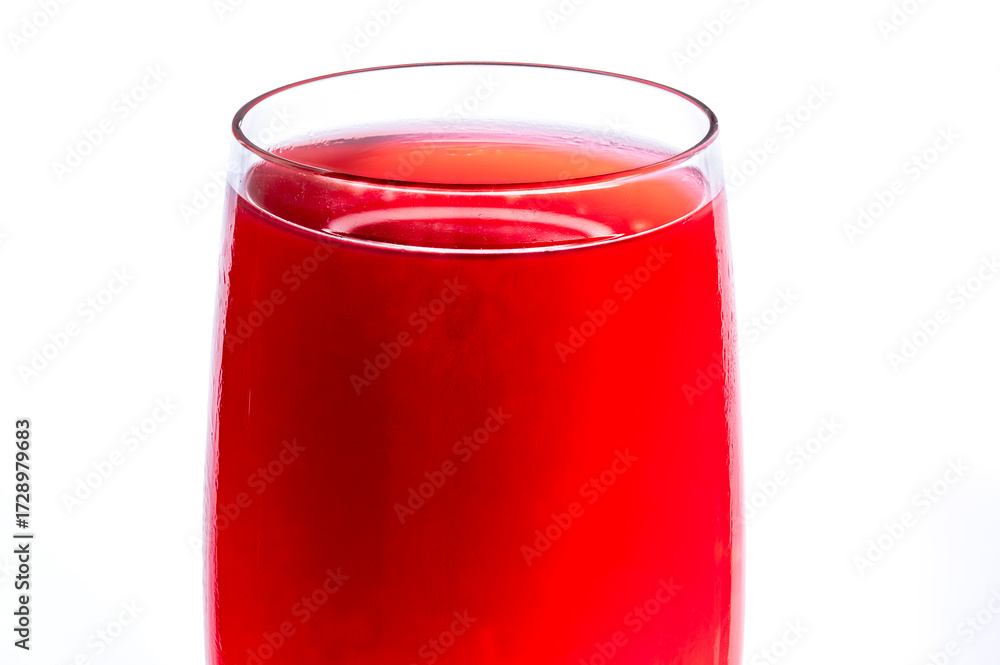 Fototapeta premium Fresh red fruit juice in a glass