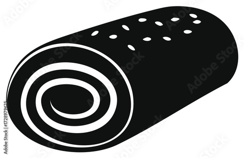 Sweet dessert roll cake with a delightful spiral pattern and decorative topping