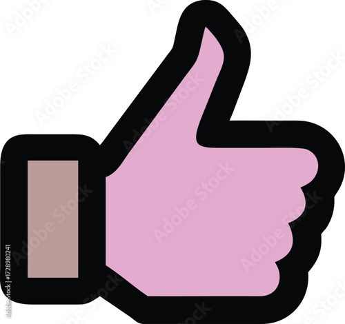 An illustration of a hand with thumb up