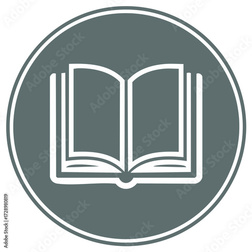 Open Book Icon Simple Graphic Representation of Knowledge and Learning