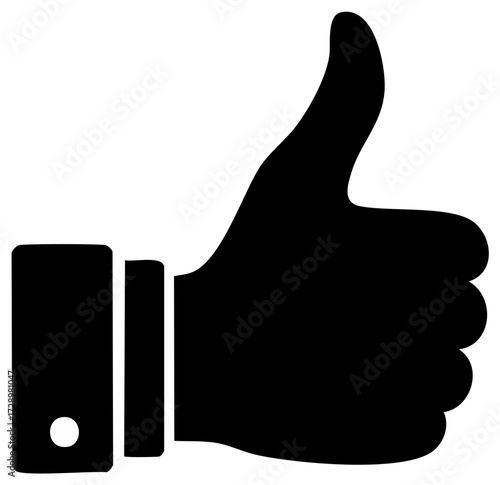 Thumbs up hand gesture icon for social media likes, approval, and success