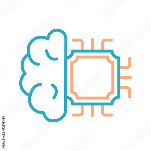 Machine Learning Outline bold Vector Icon which can be easily modified or Edited 
