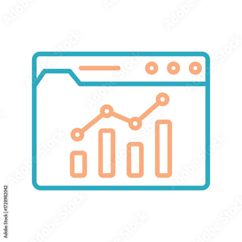 Online Analysis Outline bold Vector Icon which can be easily modified or Edited 
